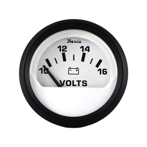 FARIA BEEDE 12911 Euro Voltmeter (10-16 VDC) - 2, White , Beige