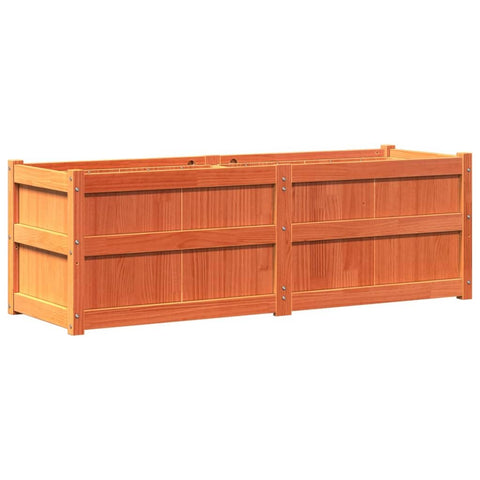 vidaXL Wooden Garden Planter Box - Wax Brown - Solid Pine Wood - Rectangular - 59.1" x 19.7" - Outdoor Patio/Balcony Decor
