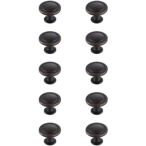 Elegant Lighting Indoor Modern Home Decorative Cabinet/Drawer Hardware Logyn 1.3" Diameter Oil-Rubbed Bronze Mushroom Knob Multipack (Set of 10)