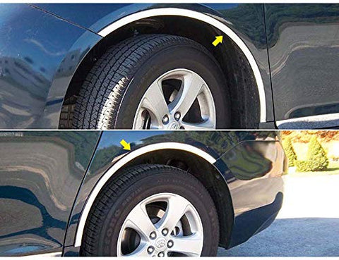 QAA is Compatible with 2011-2020 Toyota Sienna 4 Piece Stainless Wheel Well Accent Trim WQ11150