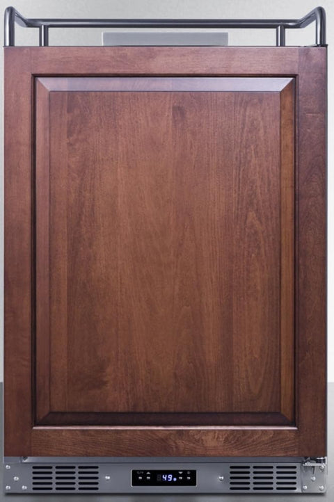 Summit Appliance SBC682NKPNR 24" Wide Built-In Kegerator (Panel Not Included), Stainless Steel Cabinet, Wire Shelves, Auto Defrost, Digital Thermostat, Sealed Back, 33.63" H x 23.75" W x 24.25" D