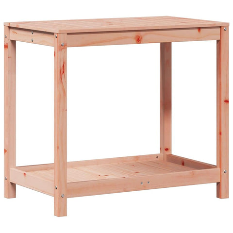 vidaXL Solid Wood Potting Table with Shelf 32.5x19.7x29.5 in Outdoor Gardening Workbench Natural Douglas Fir Tables Wooden Garden Bench Station Work for Plants