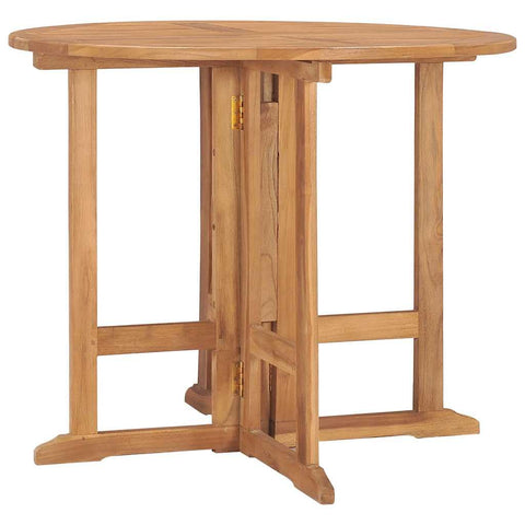 vidaXL Folding Garden Dining Table 35.4"x29.5" Solid Teak Wood