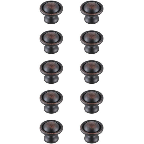 Elegant Lighting Indoor Modern Home Decorative Cabinet/Drawer Hardware Kadea 1.2" Diameter Oil-Rubbed Bronze Mushroom Knob Multipack (Set of 10)
