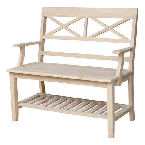 International Concepts Double X- Back Bench, Unfinished