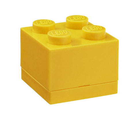 Room Copenhagen, Lego Mini Box - 1.8 x 1.8 x 1.7 in - Brick 4, Bright Yellow