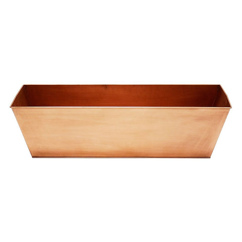 Achla Designs C-82C Plain Copper Flowerbox, Large Copper Window Flowerbox Planter, Large, Antique Copper Finish