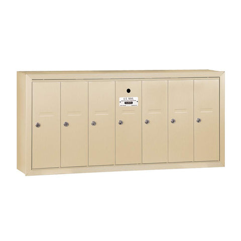 Vertical Mailbox - 7 Doors - Sandstone - Surface Mounted - USPS Access