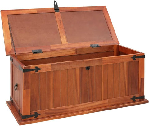 vidaXL Solid Acacia Wood Storage Chest 90 x 45 x 40 cm