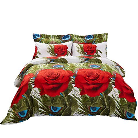 Duvet Cover Set  Queen size Floral Bedding  Dolce Mela - Romeo DM711Q