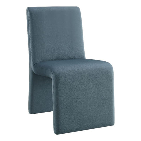 Modway Emory Upholstered Dining Side Chair in Cadet Blue - Single Armless Slipper Chair - Padded Performance Velvet Accent for Dining Room, Kitchen