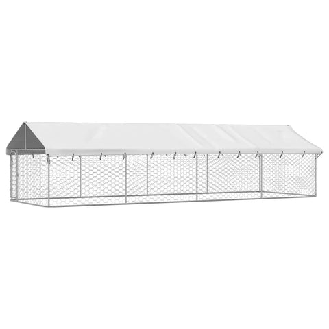 vidaXL Outdoor Dog Kennel with Roof 236.2"x78.7"x59.1"