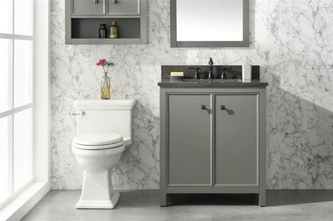 Legion Furniture 30-inch Pewter Green Finish Sink Vanity Cabinet with Blue Lime Stone Top