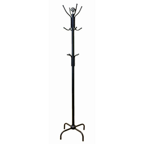 StarSun Depot Two Tier Black Metal Coat Rack Hat Rack for Stylish Entryway Storage