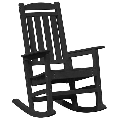 vidaXL Garden Rocking Chair Black 36.22 x 27.56 x 42.52 in HDPE, Stylish Garden Furniture, Comfy Outdoor Seats, Modern Patio Lounger, Rain-Resistant Chair for Chillin