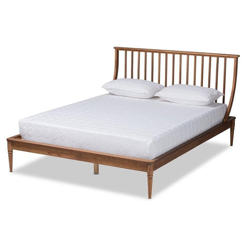 Baxton Studio ABEL Walnut Brown Finished Wood Full Size Platform Bed