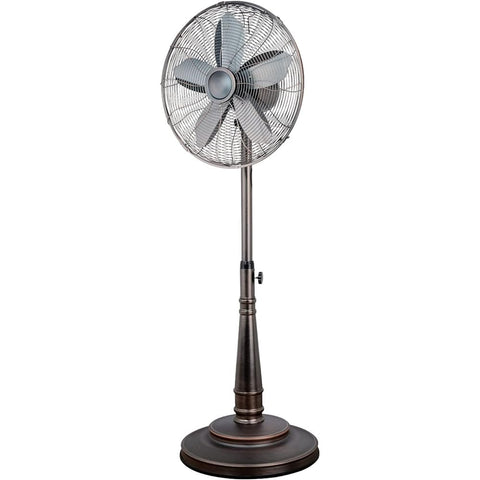 Optimus F-6218 16” Retro Oscillating Stand Fan with Oil Rubbed Bronze Finish