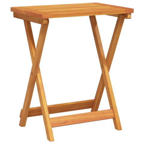 vidaXL Solid Acacia Wood Folding Garden Table 19.7X14.2X23.6 in Adjustable Height Ideal for Outdoor Dining and Coffee Serving Compact Portable Sturdy Durable Construction Tables Wooden Patio