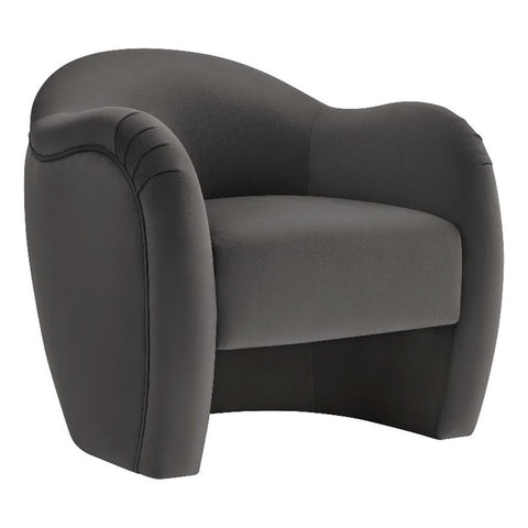 Modway Compose Barrel Chair with Performance Velvet Fabric in Storm Gray – Upholstered Accent Armchair with Curved Backrest – Cozy Lounge Chair for Reading – Round Comfy Single Sofa Club Chair