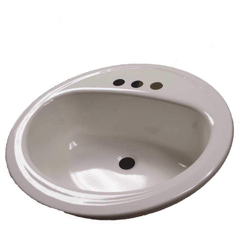 Bootz Industries 021-2437-00 Bathroom Sink, Round, Steel, 19", White