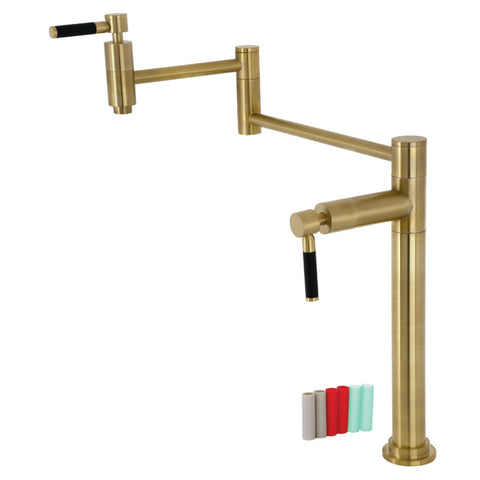 Kingston Brass KS1752PLBS Heritage Kitchen Faucet with Brass Sprayer, Adjustable Spread, Polished Brass
