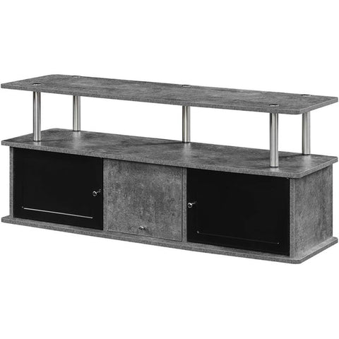 Convenience Concepts Designs2Go 50 inch TV Stand with 3 Storage Cabinets and Shelf, Cement