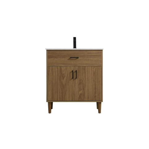 Elegant Kitchen and Bath Chandler 30" Single Bathroom Vanity in Walnut Brown
