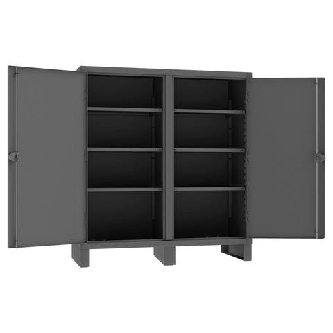Durham Extra Heavy Duty Welded 12 Gauge Steel Lockable Double Shift Storage Cabinet, HDDS246066-6S95, 1600 lbs Shelf Capacity, 24" Length x 60" Width x 66" Height, 6 Shelves