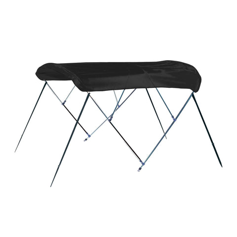 CARVER A5475TB-02 6'L 3-Bow Round Tube Bimini Top Kit - 54" H, Fits 73"-78" W, Jet Black