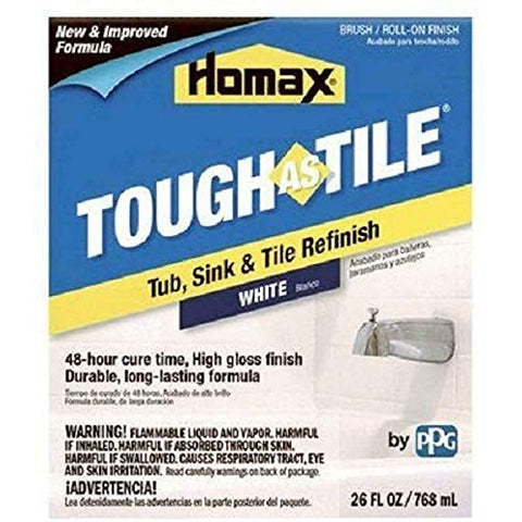 26 oz Homax 720772 White Tough As Tile Brush-On Tub & Tile Epoxy Finish