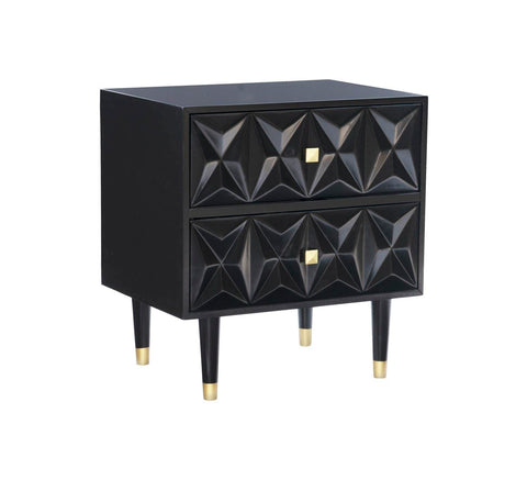 Geo 2-Drawer Texture Nightstand