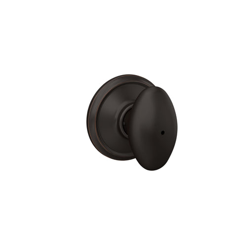 Schlage F40 V SIE 716 Sienna Door Knob, Bed & Bath Privacy Lock, Aged Bronze