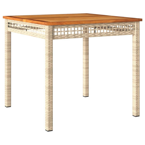 vidaXL Contemporary Square Garden Table 31.5X31.5X29.5 in Durable Poly Rattan Acacia Wood Stylish Outdoor Furniture Perfect for Gardens Balconies Patio Dining