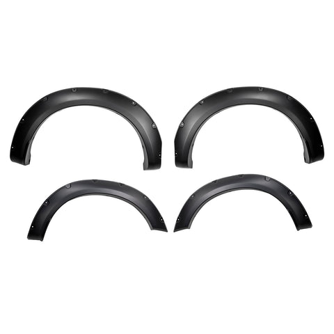 TrailFX Pocket Fender Flares Fits 2023-2025 Ford F-250 Super Duty Black Plastic Fenders 2" Tire Coverage Front and Rear 7" and 7.75" Flare Height Set of 4 with Rivets and Hardware TrailFX TFF3008S