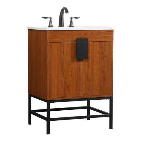 Elegant Decor Indoor Modern Under Sink Bathroom Fixtures Storage Organizer Cabinet 36 inch Single Bathroom Vanity - Black