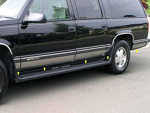QAA Is Compatible With 1992-1999 Chevrolet Suburban 10 Piece Stainless Rocker Panel Trim, Full Kit, 6.25" Width TH32199