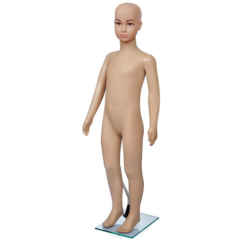 vidaXL Female Mannequin, Full Body Dress Form with Rotatable Arms for Clothing Display, Headless, PE Material, Glass Base, Aluminum Stand, 63.4" Beige
