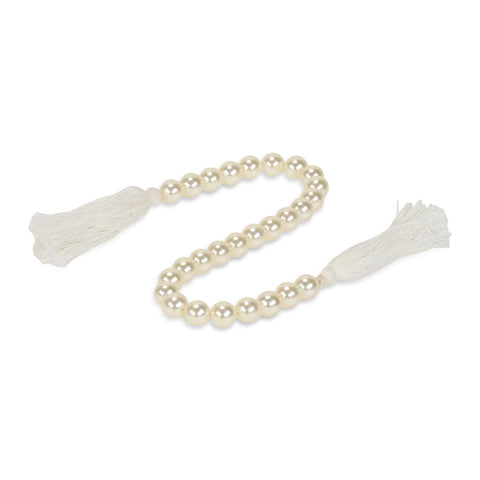 Solva Pearl Themed Decorative Beaded Garland 24" - Table Décor for Living Room, Handcrafted White & Elegant Finish - by Cheungs