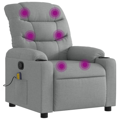 vidaXL Massage Recliner Chair Light Grey