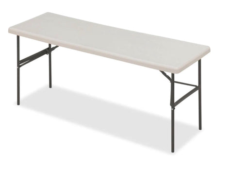 Iceberg IndestrucTable Classic Folding Table, Indoor or Outdoor, Platinum Granite, 300 Lbs. Weight Capacity 24" x 72"