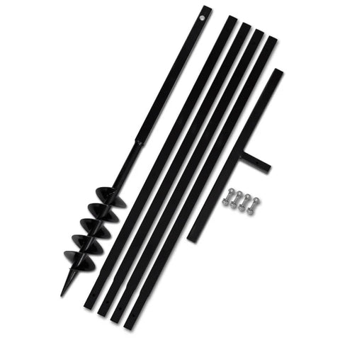 vidaXL Ground Drill Handle 3.94" with Extension Tube 16'4" Steel Auger Digger