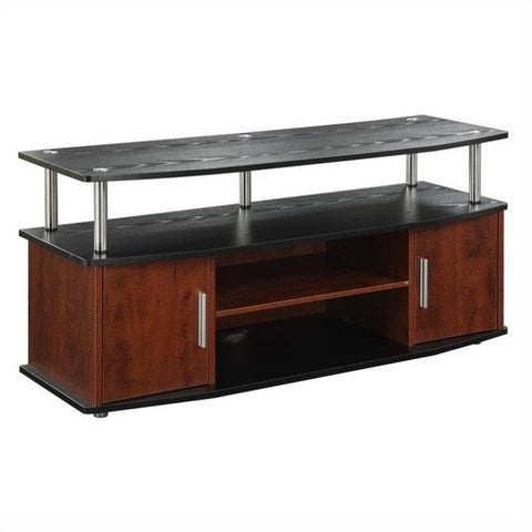 Convenience Concepts Designs2Go Monterey TV Stand 47.25" - Family Room Entertainment Center with Storage Cabinets and Shelves, Modern TV Console for Living Room, Office, Cherry/Black
