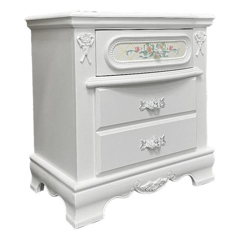 Acme Flora Contemporary Wooden Nightstand with 2 Drawers in White