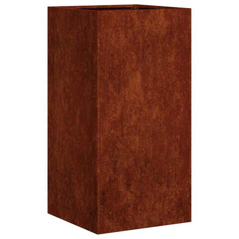 vidaXL Planter Rusty 15,7" x15,7 x31,5 Weathering Steel, Plant Pot, Plant Stand, Raise Bed, Planter Stand, Plant Tray, Garden Planter, Outdoor Planter