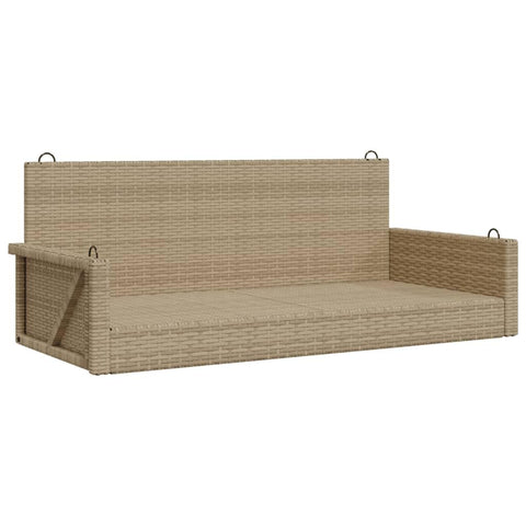 vidaxl Outdoor Garden Swing Bench - Beige Poly Rattan Hanging Hammock Chair for Patio Garden - Durable, Weather-, and Robust Seating
