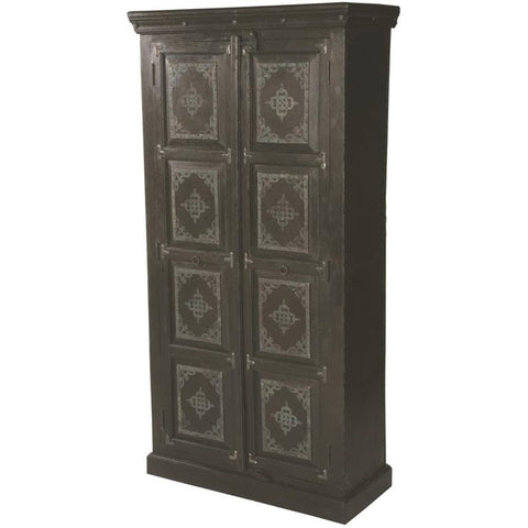 Moti Pendleton Solid Wood 2 Door Cabinet in Brown