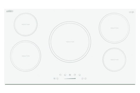 Summit 36" Induction Cooktop, 5 Cooking Zones, 208-240V Electric Cooktop, ADA Compliant Design, White- SINC5B36W