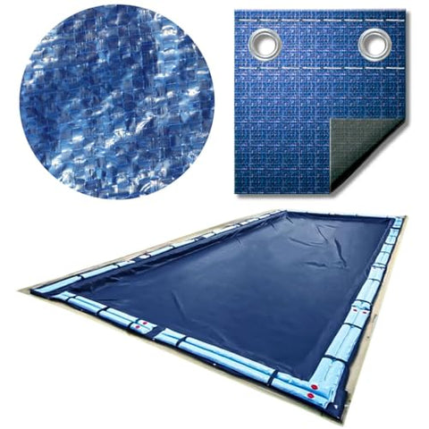 SWIMLINE HYDROTOOLS Super Guard Heavy Duty Pool Cover For Above Ground Swimming Pools |21 X 29 FT Cover | Blue / Black | Water Tube Sleeves | UV Protected For 16X24 FT Rectangle Pools | CO82129R