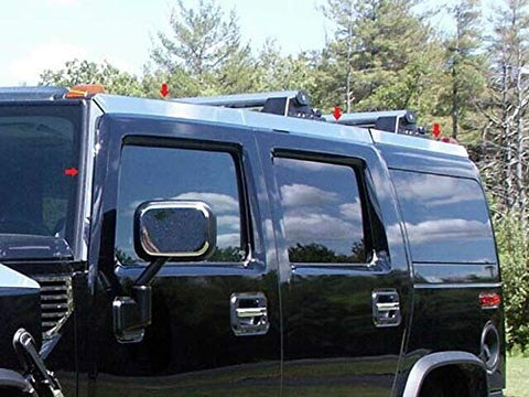 QAA is Compatible with 2003-2009 Hummer H2 8 Piece Stainless Top Rail Accent Trim HV43017