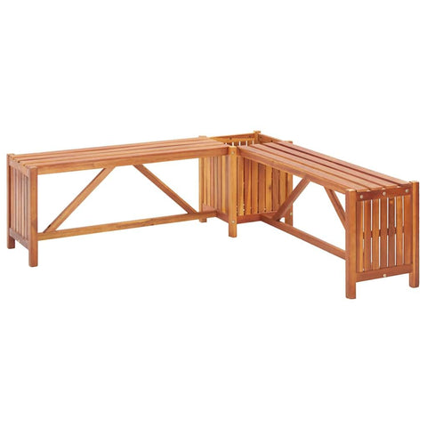 vidaXL 46.1 X 46.1 X 15.7 Solid Acacia Wood Garden Bench in Brown
